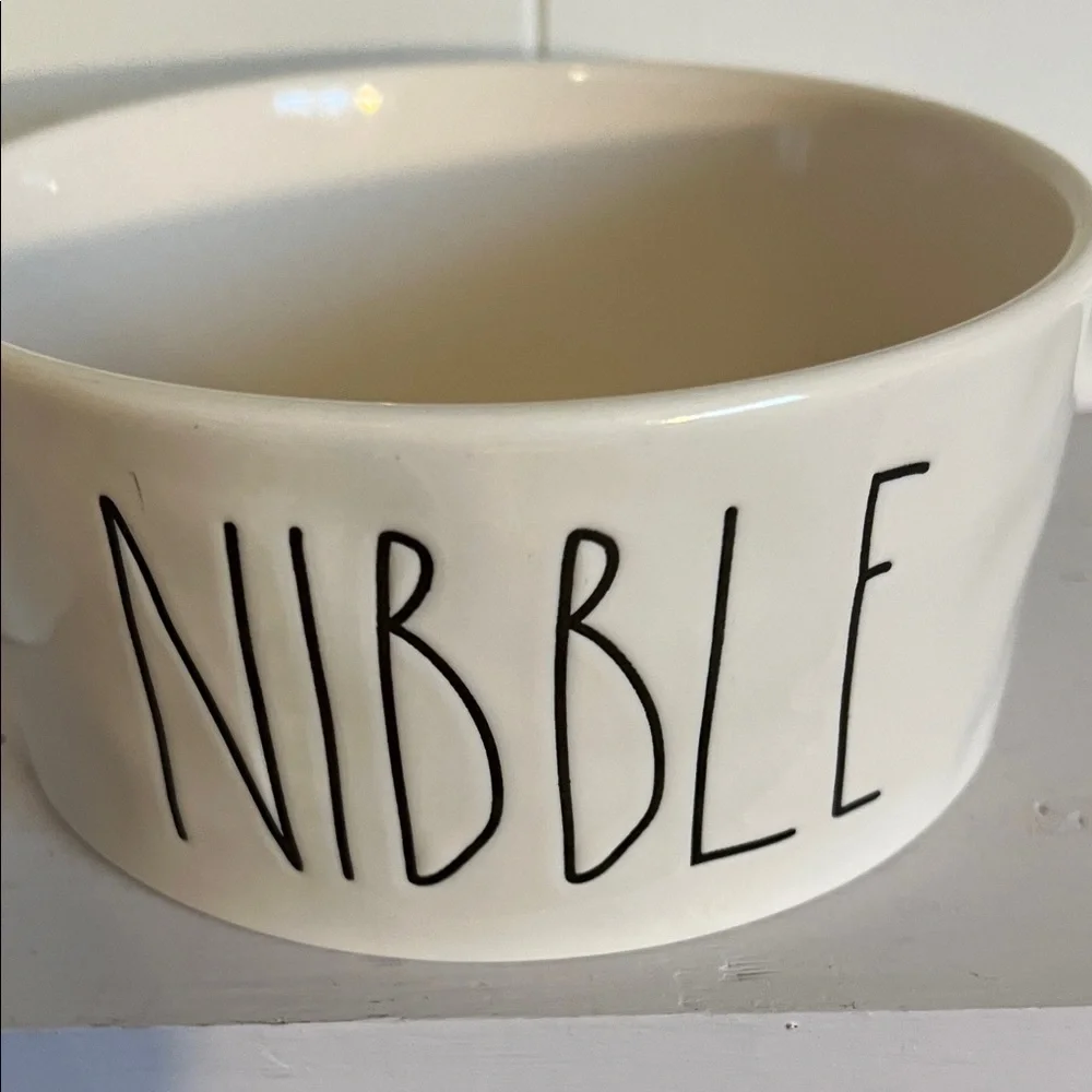 Rae Dunn Cream Ceramic Pet Bowls Set